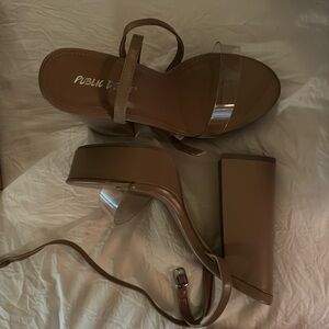 Public Desire tan heels -size 8